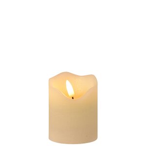 Светодиодная свеча с имитацией пламени Стелла 9 см кремовая восковая на батарейках Kaemingk фото 3