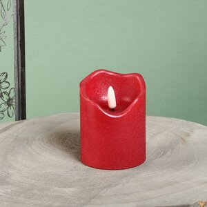 Светодиодная свеча с имитацией пламени Стелла 9 см красная, восковая, на батарейках Kaemingk фото 2
