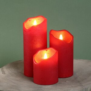 Светодиодная свеча с имитацией пламени Стелла 13 см красная восковая на батарейках Kaemingk фото 3