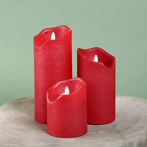 Светодиодная свеча с имитацией пламени Стелла 17 см красная восковая на батарейках Kaemingk фото 4