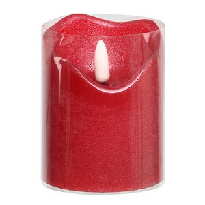 Светодиодная свеча с имитацией пламени Стелла 9 см красная, восковая, на батарейках Kaemingk фото 5