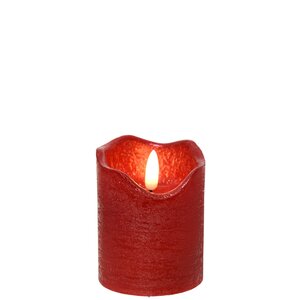 Светодиодная свеча с имитацией пламени Стелла 9 см красная, восковая, на батарейках Kaemingk фото 6