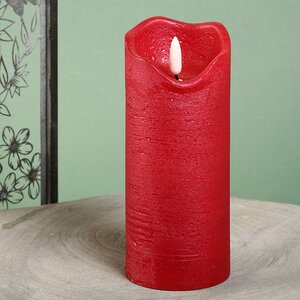 Светодиодная свеча с имитацией пламени Стелла 17 см красная восковая на батарейках Kaemingk фото 2