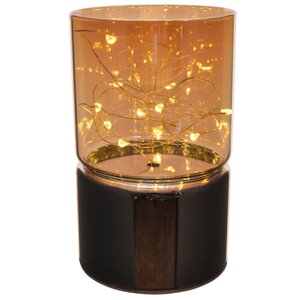 Декоративный светильник с гирляндой Валенца 15 см золотой на батарейках, 15 LED ламп Kaemingk фото 2