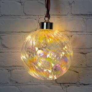Декоративный светильник Де-Арсе 10 см 15 микро LED ламп, на батарейках, стекло Kaemingk фото 4