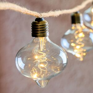 Гирлянда из лампочек Loft Vintage 10 ламп с теплым белым светом, 2.7 м, пеньковый шпагат, IP20 Kaemingk (Кейминг) фото 2