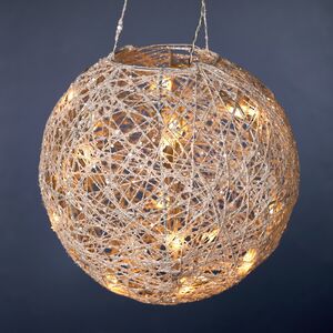 Светящийся шар Снежный 20 см, 20 теплых белых LED ламп, на батарейках Kaemingk (Кейминг) фото 2