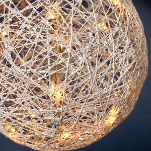 Светящийся шар Снежный 20 см, 20 теплых белых LED ламп, на батарейках Kaemingk (Кейминг) фото 3