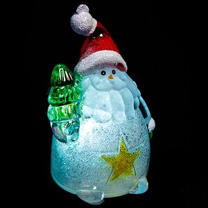 Светящаяся елочная игрушка Рождественская фигурка - Санта со Звездой 9 см на батарейке, подвеска Kaemingk фото 3