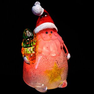 Светящаяся елочная игрушка Рождественская фигурка - Санта со Звездой 9 см на батарейке, подвеска Kaemingk фото 5