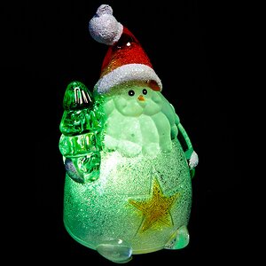 Светящаяся елочная игрушка Рождественская фигурка - Санта со Звездой 9 см на батарейке, подвеска Kaemingk фото 6