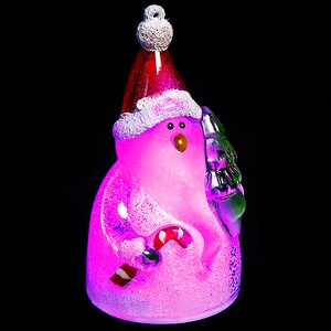 Светящаяся елочная игрушка Рождественская фигурка - Санта с Карамельной Палочкой 9 см на батарейке, подвеска Kaemingk фото 4