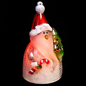 Светящаяся елочная игрушка Рождественская фигурка - Санта с Карамельной Палочкой 9 см на батарейке, подвеска Kaemingk фото 5