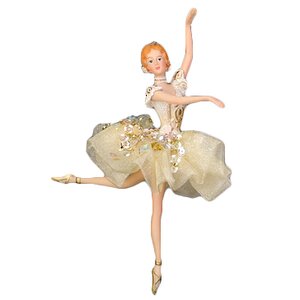 Елочное украшение Балерина Золушка в прыжке 15 см, подвеска Holiday Classics фото 1