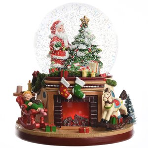 Музыкальный снежный шар Санта под покровом Рождества 22 см, подсветка, батарейка