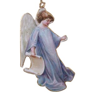 Металлическая елочная игрушка Милосердный Ангел 15 см, подвеска