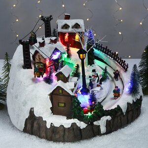 Новогодняя музыкальная композиция Альпийская Деревушка 26*20 см с LED подсветкой и движением Kaemingk фото 4