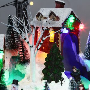 Новогодняя музыкальная композиция Альпийская Деревушка 26*20 см с LED подсветкой и движением Kaemingk фото 2