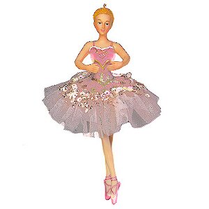 Елочное украшение Балерина Спящая Красавица в розовом платье 19 см, подвеска Holiday Classics фото 1