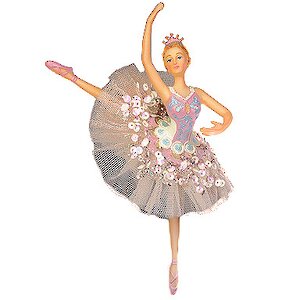 Елочное украшение Балерина Спящая Красавица в сиренево-розовом платье 19 см, подвеска Holiday Classics фото 1