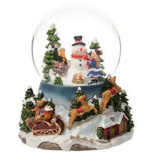 Снежный шар музыкальный с подсветкой Снеговик и Дети 15*14*18 см Kaemingk фото 1