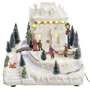 Новогодняя композиция Белоснежная Усадьба 25*24 см с LED подсветкой и движением Kaemingk фото 2