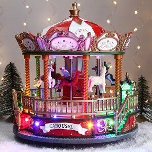 Светящаяся композиция Новогодняя Карусель Монпелье 24*23 см, с движением и музыкой Kaemingk фото 1