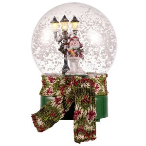 Музыкальный снежный шар с подсветкой и метелью Милый Снеговик 18*14 см, батарейки Kaemingk фото 3