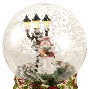 Музыкальный снежный шар с подсветкой и метелью Милый Снеговик 18*14 см, батарейки Kaemingk фото 5