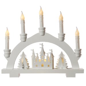 Светильник-горка Сказочный Замок в лесу 32*27 см белый, 8 теплых белых LED ламп, батарейка Kaemingk фото 2