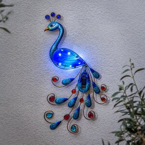 Светящееся панно на солнечной батарее Solar Peacock 52*27 см, 6 холодных белых LED ламп, IP44 Star Trading фото 1