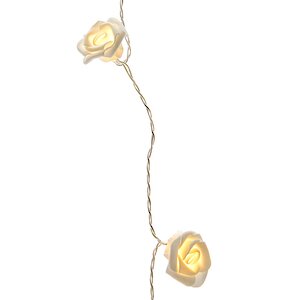 Светодиодная гирлянда Белоснежные розы 32 теплых белых LED ламп 6.2 м, прозрачный ПВХ Kaemingk фото 3