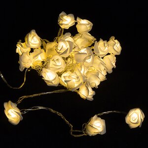 Светодиодная гирлянда Белоснежные розы 32 теплых белых LED ламп 6.2 м, прозрачный ПВХ Kaemingk фото 1