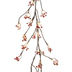 Гирлянда Волшебные ягоды заснеженная, 150 см, 48 LED ламп, теплый белый Kaemingk фото 5