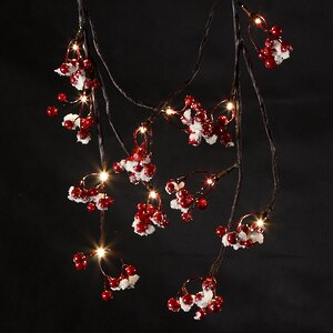 Гирлянда Волшебные ягоды заснеженная, 150 см, 48 LED ламп, теплый белый Kaemingk фото 3