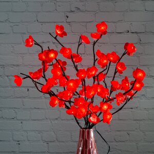 Светящийся букет Гранатовый цвет 50 см, 60 красных LED ламп Kaemingk фото 1