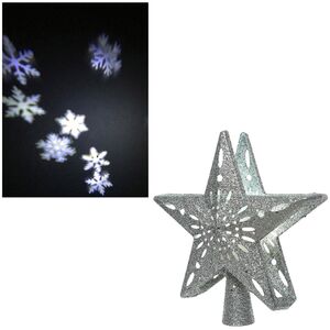 Светящаяся верхушка на елку Звезда Снежный танец 25 см серебряная Kaemingk фото 6