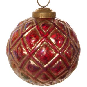 Винтажный елочный шар Сказка Востока 7 см красный, стекло ShiShi фото 1