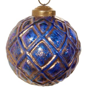 Винтажный елочный шар Сказка Востока 7 см синий, стекло ShiShi фото 1