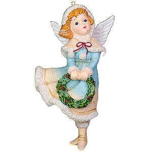 Елочная игрушка Зимний Ангел с Венком 11*6 см, подвеска Holiday Classics фото 1