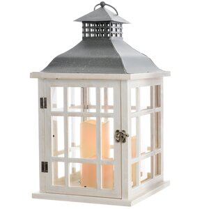 Деревянный фонарь Вудланд со светодиодными свечами 42*24 см белый, на батарейках Kaemingk (Кейминг) фото 2