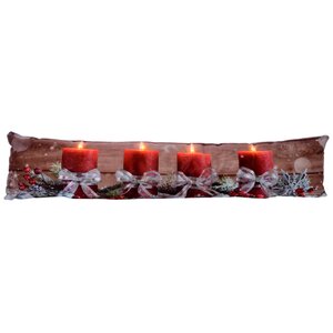 Декоративная подушка с подсветкой Праздничные Свечи 83 см на батарейках, 4 теплые белые LED лампы Kaemingk фото 1