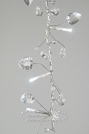 Светодиодная гирлянда Алмазы 30 холодных белых LED ламп 1.8 м, прозрачный ПВХ Kaemingk фото 1