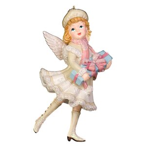 Елочная игрушка Ангелочек с Подарком 12*5 см, подвеска Holiday Classics фото 1