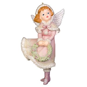 Елочная игрушка Ангелочек с Венком 12*5 см, подвеска Holiday Classics фото 1