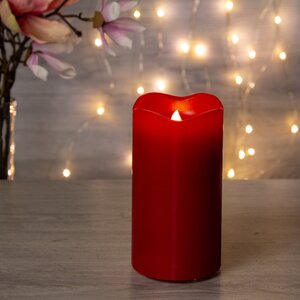 Декоративный светильник - свеча Рубиновые Снежинки 15 см, 20 м2, на батарейках Kaemingk фото 2