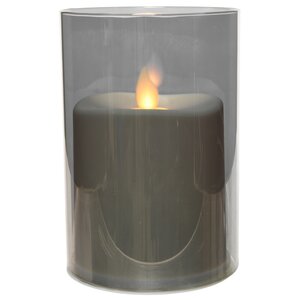 Светодиодная свеча с живым пламенем Одри 13 см в серебряном стакане, на батарейках Kaemingk фото 3