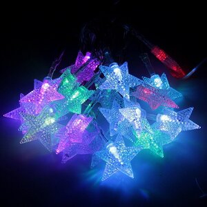 Светодиодная гирлянда Ледяные Звезды 2.9 м, 30 RGB LED ламп, прозрачный ПВХ, IP20 Kaemingk фото 3