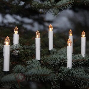 Гирлянда Свечи Уютное Пламя, 15 свечей с экстра теплым белым светом, на клипсах, 3.5 м, зеленый ПВХ
