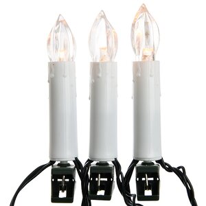 Гирлянда Свечи Уютное Пламя, 15 свечей с экстра теплым белым светом, на клипсах, 3.5 м, зеленый ПВХ Kaemingk фото 2
